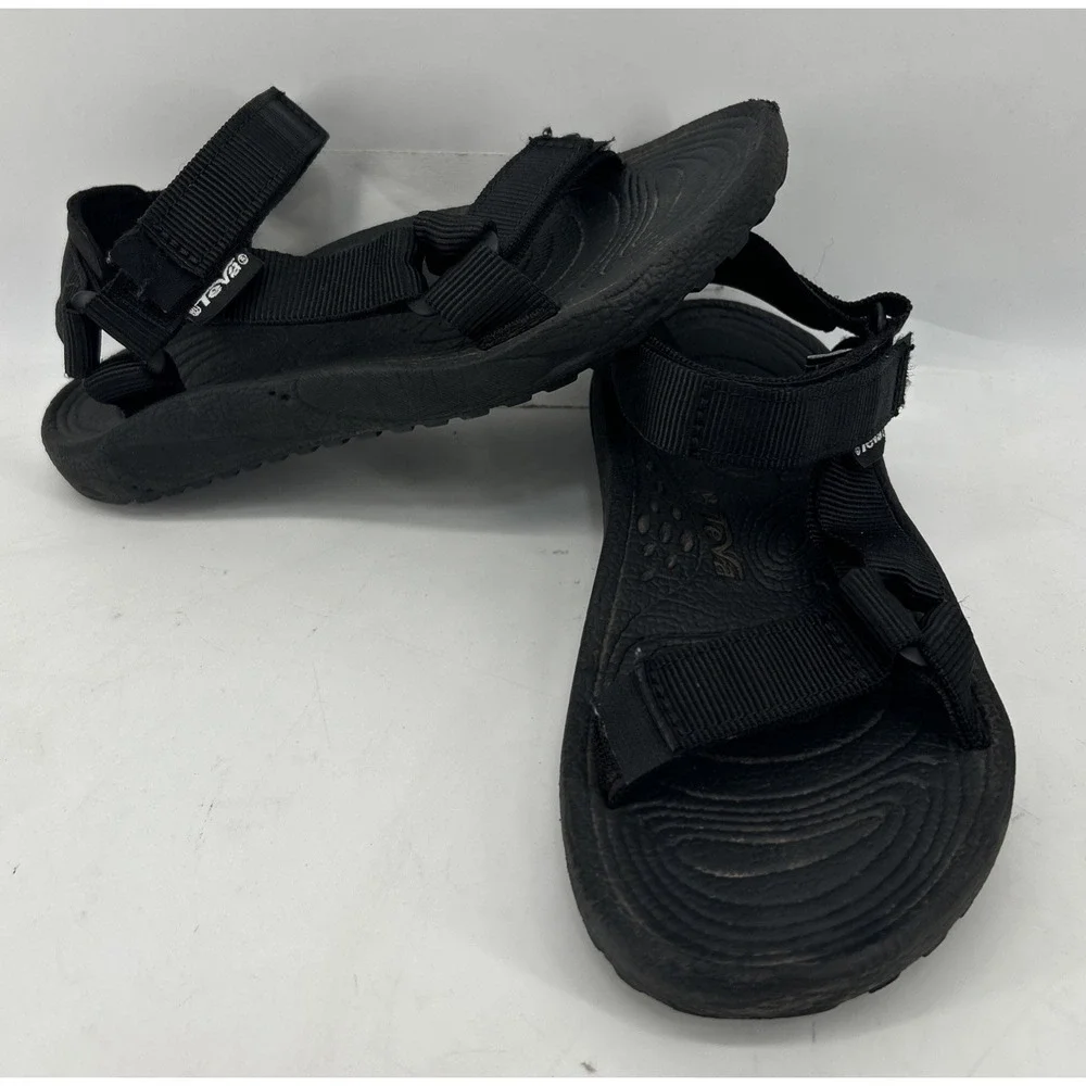 Teva Hurricane Sport Sandals Black Hook And Loop Women's Size 6